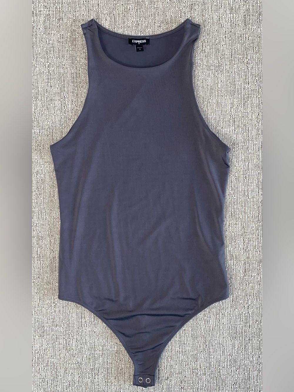 Express Charcoal Sleeveless Scoop Neck Bodysuit